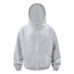 Men's Split Splicing Zip-Up Cardigan Hoodie – Street Fashion Sweatshirt