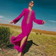 Women's Luxury Rose Red Hooded Middle East Moroccan Dubai Style Dress Fancy Embellish Summer Turkish dress - EX-STOCK CANADA