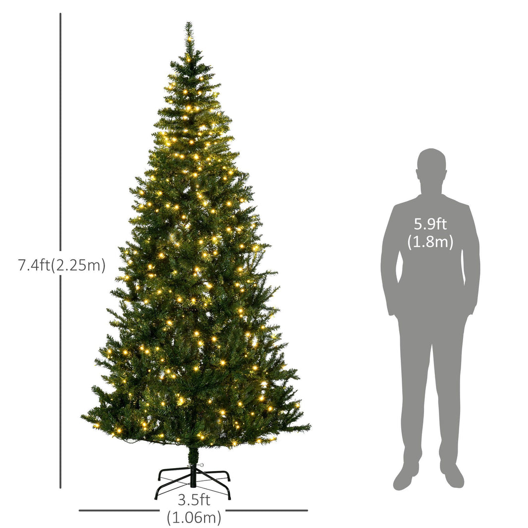 7.5 Feet Prelit Artificial Christmas Tree Warm White LED Light Holiday Home Xmas Decoration, Green EX-STOCK Canada 