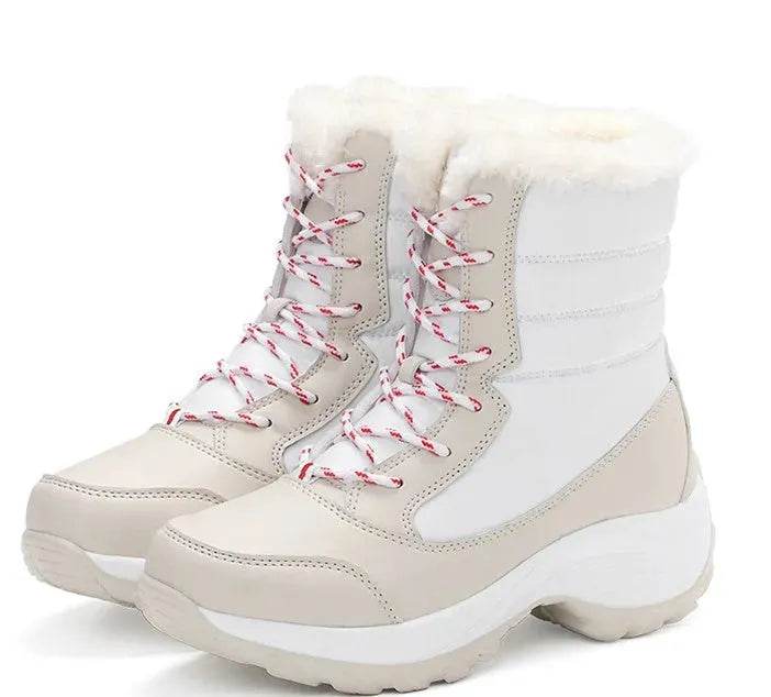 Winter Snow Boots Female High Ankle Waterproof Ladies Cotton Shoes Boots Plus Velvet Shoes - EX-STOCK Canada