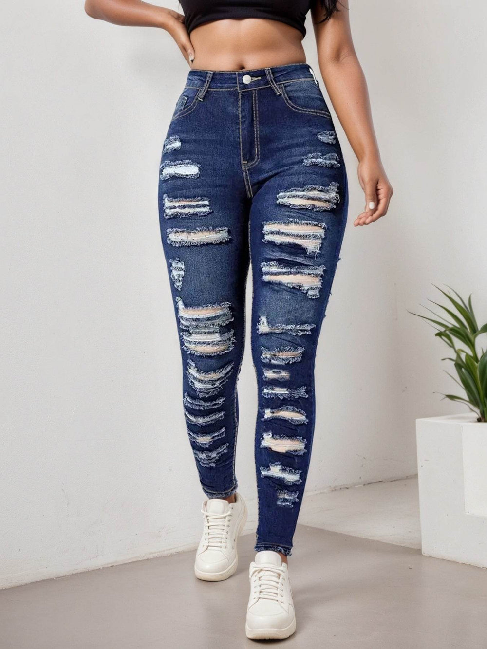 2025 Women's Ripped Tight Cropped Pants, New High Stretch Jeans, Fashionable And Versatile Street Style, Slim Fit Design, Women's Jeans And Clothing EX-STOCK Canada 