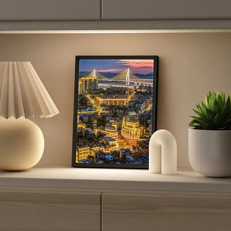 Voice-controlled Modern Minimalist New Night Light Desktop Decoration Hallway Bedroom Lighting Painting - EX-STOCK CANADA