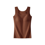 Brown sleeveless top on a white background