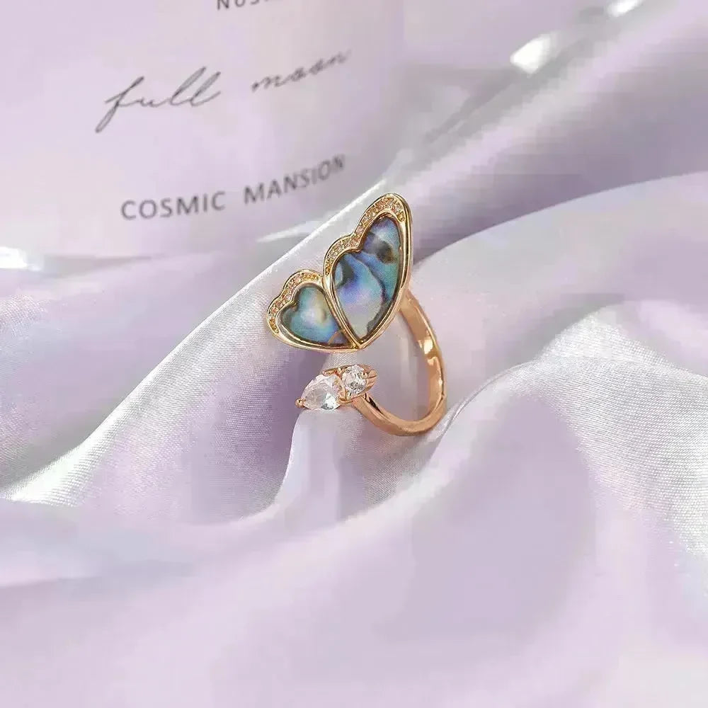 Ladies Fashion  Seashell Wing Zircon Jewelry Ring for women - EX-STOCK CANADA