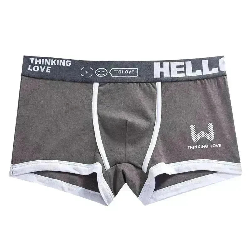 Men's Cotton  Boxer Briefs Trendy Breathable Low waist underwear - EX-STOCK CANADA