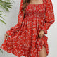 Casual Spring And Summer lantern Sleeve floral Mini Dress - EX-STOCK Canada
