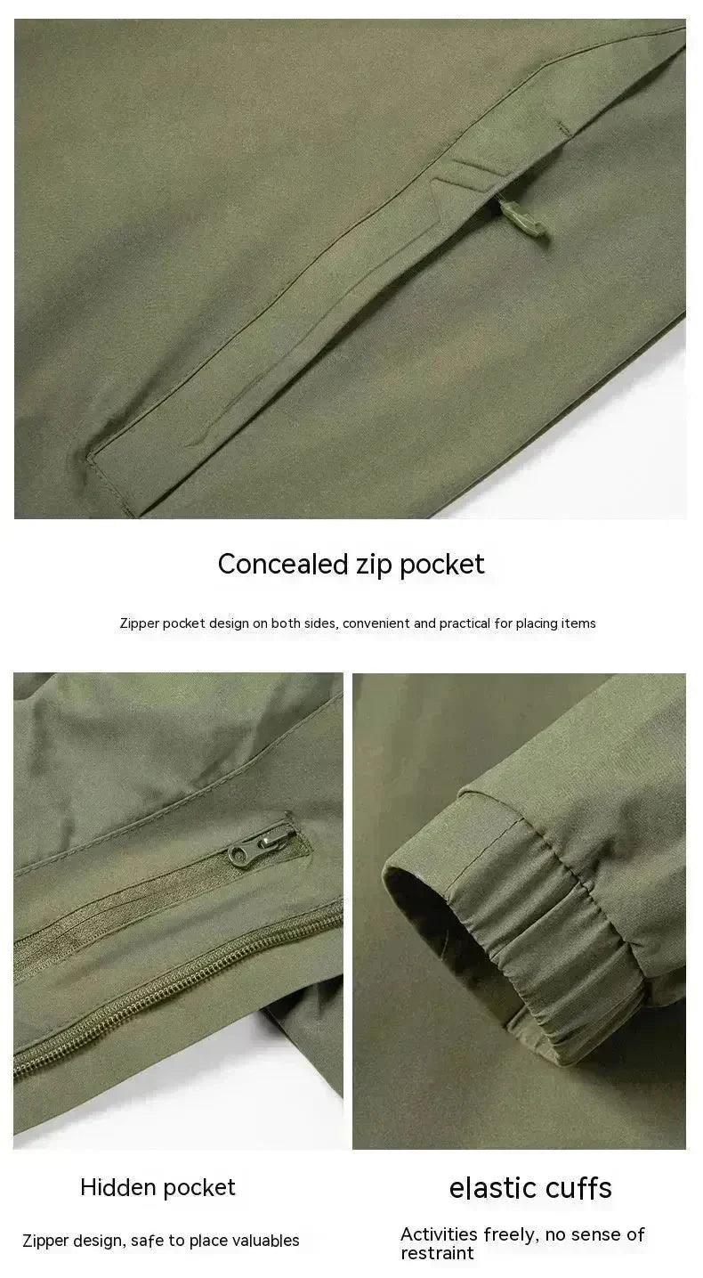 Plus Size Shell Jacket Windproof Waterproof Mountaineering Suit Coat 
