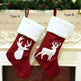Christmas Stockings Gift Bag Red Hemp Elk Embroidery Christmas Stockings Gift Pendant - EX-STOCK CANADA