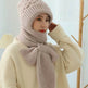 Women's Fleece-lined Scarf And Hat Winter Warm Knitted Hat Scarf - EX-STOCK Canada