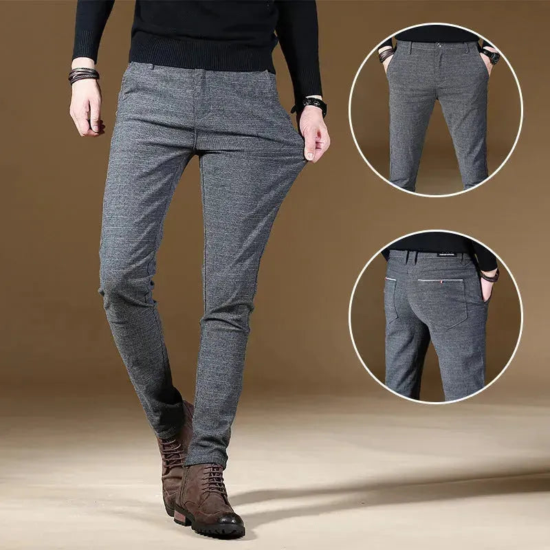 Fashion High Quality Men Spring Autumn Slim fit straight Trouser - EX-STOCK CANADA