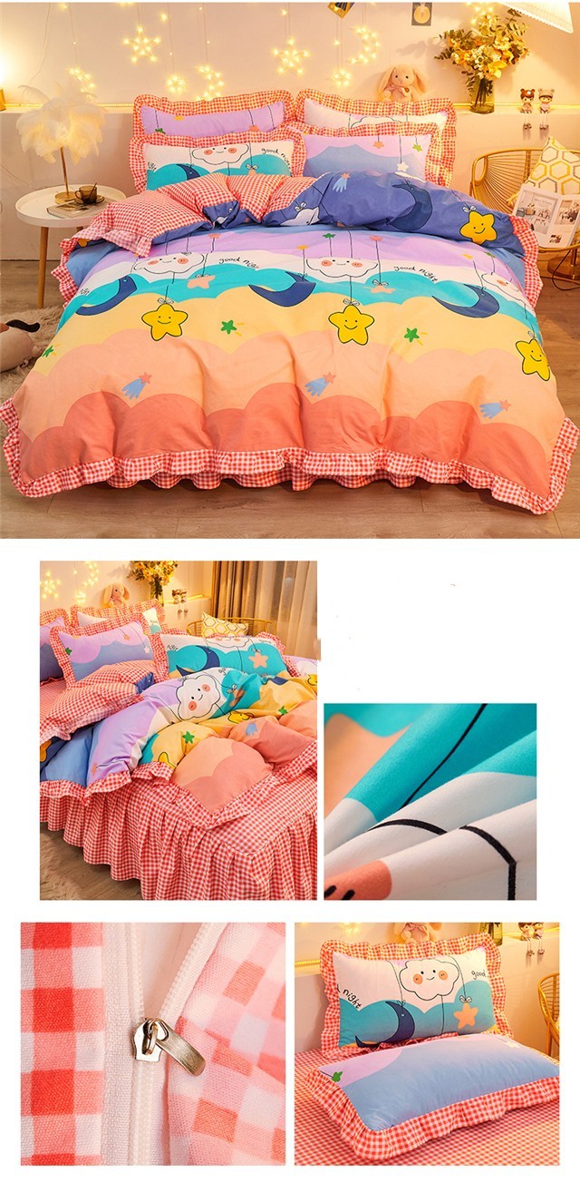 Cotton Floral Duvet Cover Bed Sheet Bed Skirt Three Or Four Piece Suit EX-STOCK Canada 