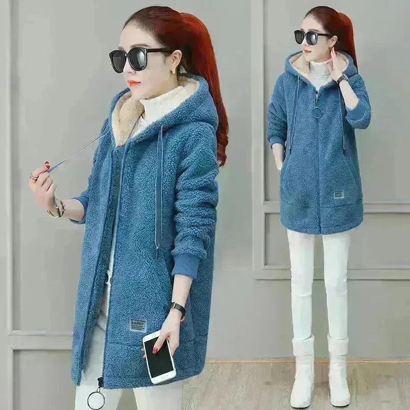Women Faux fur coat and Jacket Autumn Winter Coat Cardigan wool coat warm coats for women - EX-STOCK CANADA