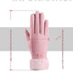 Fleece Lined Padded Warm Keeping Cute Suede Riding Gloves - EX-STOCK Canada