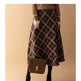 Women Plaid Big Hem Wool Midi Skirt - EX-STOCK Canada