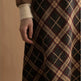 Women Plaid Big Hem Wool Midi Skirt - EX-STOCK Canada