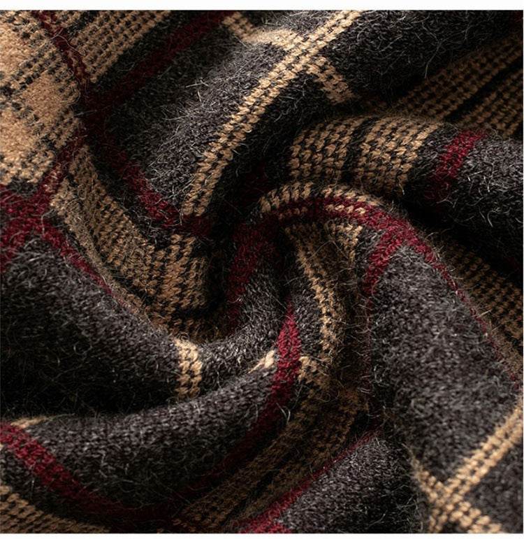 Women Plaid Big Hem Wool Midi Skirt - EX-STOCK Canada