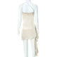 One-shoulder Sleeveless Mini Dress Charming Slim Backless Party Wedding Satin Dresses Womens Clothing - EX-STOCK CANADA