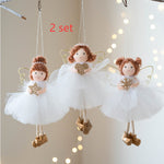 Christmas White Tulle Skirt Golden Wings Angel Girl Pendant EX-STOCK Canada 