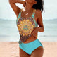 Bikini Beach Print Suspender Swimsuit Suit - EX-STOCK Canada