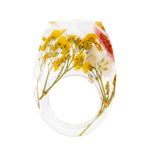 Dried Flower Resin Forest Handmade Dried Flower Epoxy Ring - EX-STOCK Canada