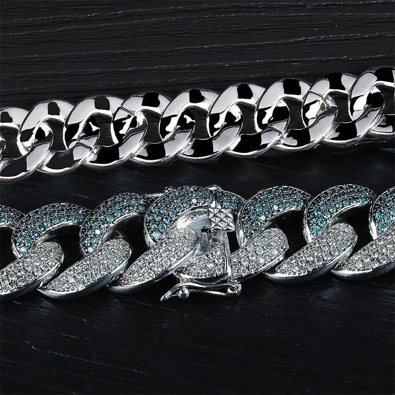 Emerald color men's large Cuban chain EX-STOCK Canada 