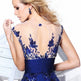 Blue Lace Flower Mirror Backless Wedding Bride Bridal Gown Dinner Party Stage Host Dress EX-STOCK Canada 