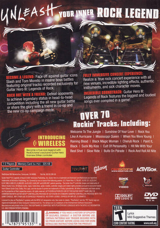 Guitar Hero III : Légendes du Rock (Guitare non incluse) 