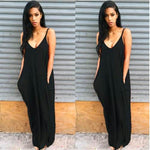 Plus size summer maxi dress beach vacation resort dress with pocket - EX-STOCK Canada