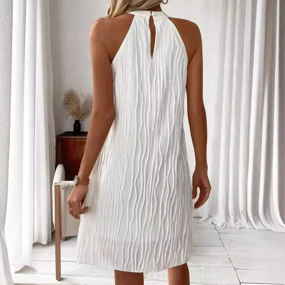 Fashion Dresses For Women Pure Color Halter Backless Dress - EX-STOCK CANADA