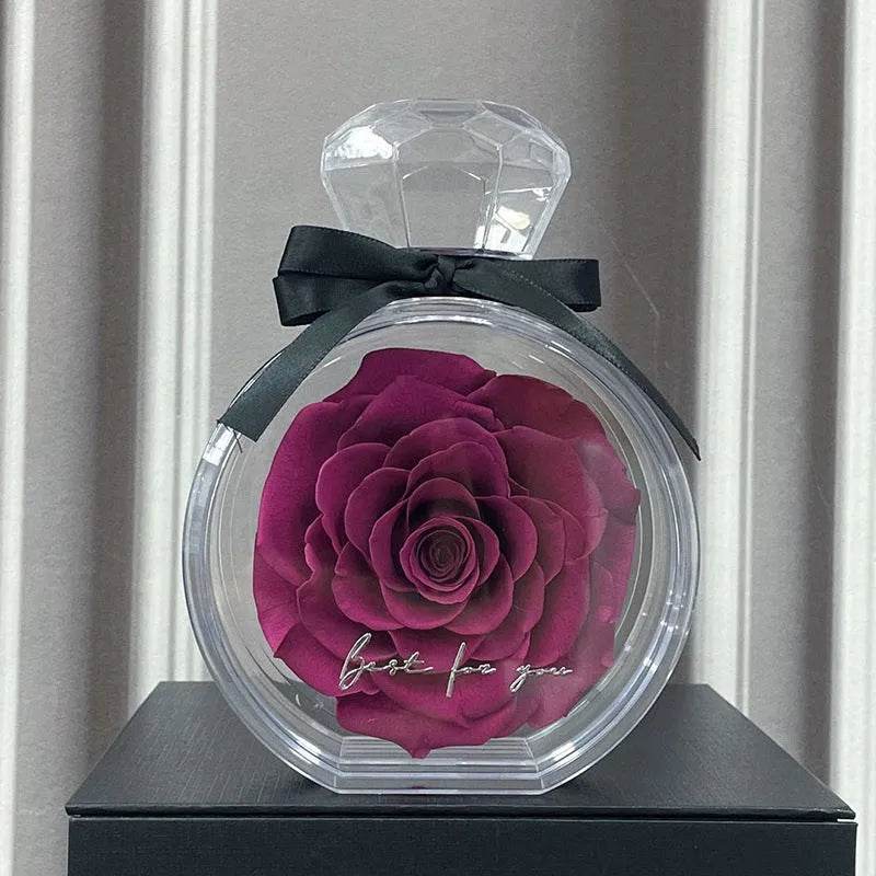 Eternal Flower Ornaments Transparent Cover Dried Rose Gift Box For Christmas New Year Valentine's Day Home Decor - EX-STOCK Canada