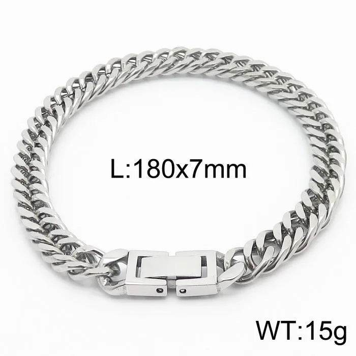 Cuban Link Chain Trimming Chain Jewelry Buckle Titanium Steel Bracelet - EX-STOCK Canada