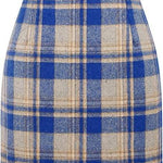 Women's High Waist Plaid Tight Pencil Wool Mini Skirt - EX-STOCK Canada