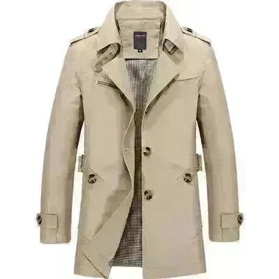 Men's casual jacket mid-length trench coat - EX-STOCK CANADA