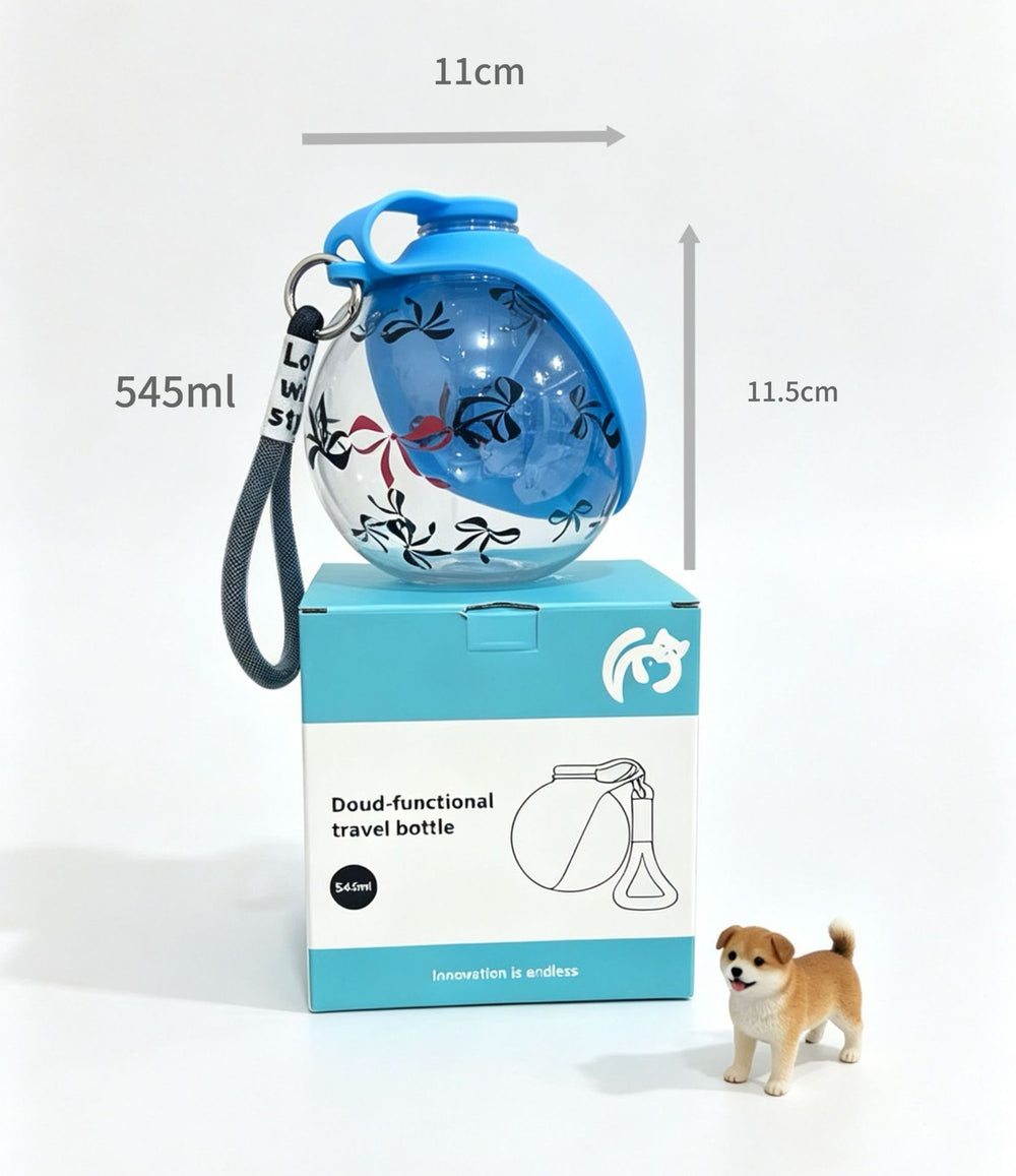 Portable Pet Water Bottle 545ml – Collapsible Silicone Travel Bottle for Dogs & Cats