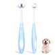 Brosse à dents pour chien à poils nano ultra doux, kit de soin dentaire pour animaux de compagnie, conception à 3 côtés pour un nettoyage facile des dents, adaptée à tous les chiens, pour les dents et les gencives sensibles de votre animal 