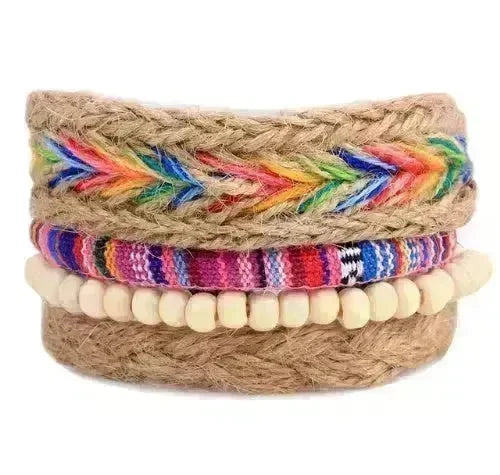 Multilayer Hemp Rope Beaded Bracelet for men and women - EX-STOCK CANADA