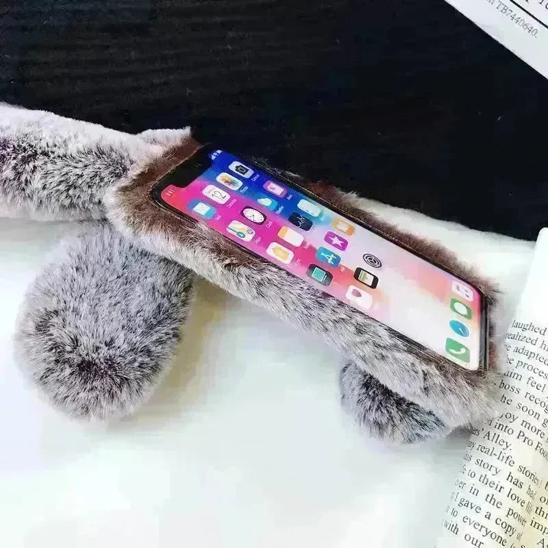 Cute Creative Rabbit Plush warm phone case women - EX-STOCK CANADA