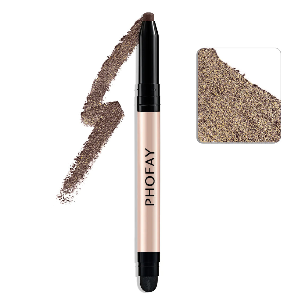 Makeup pencil with brown color swatch and PHOFAY branding on a white background