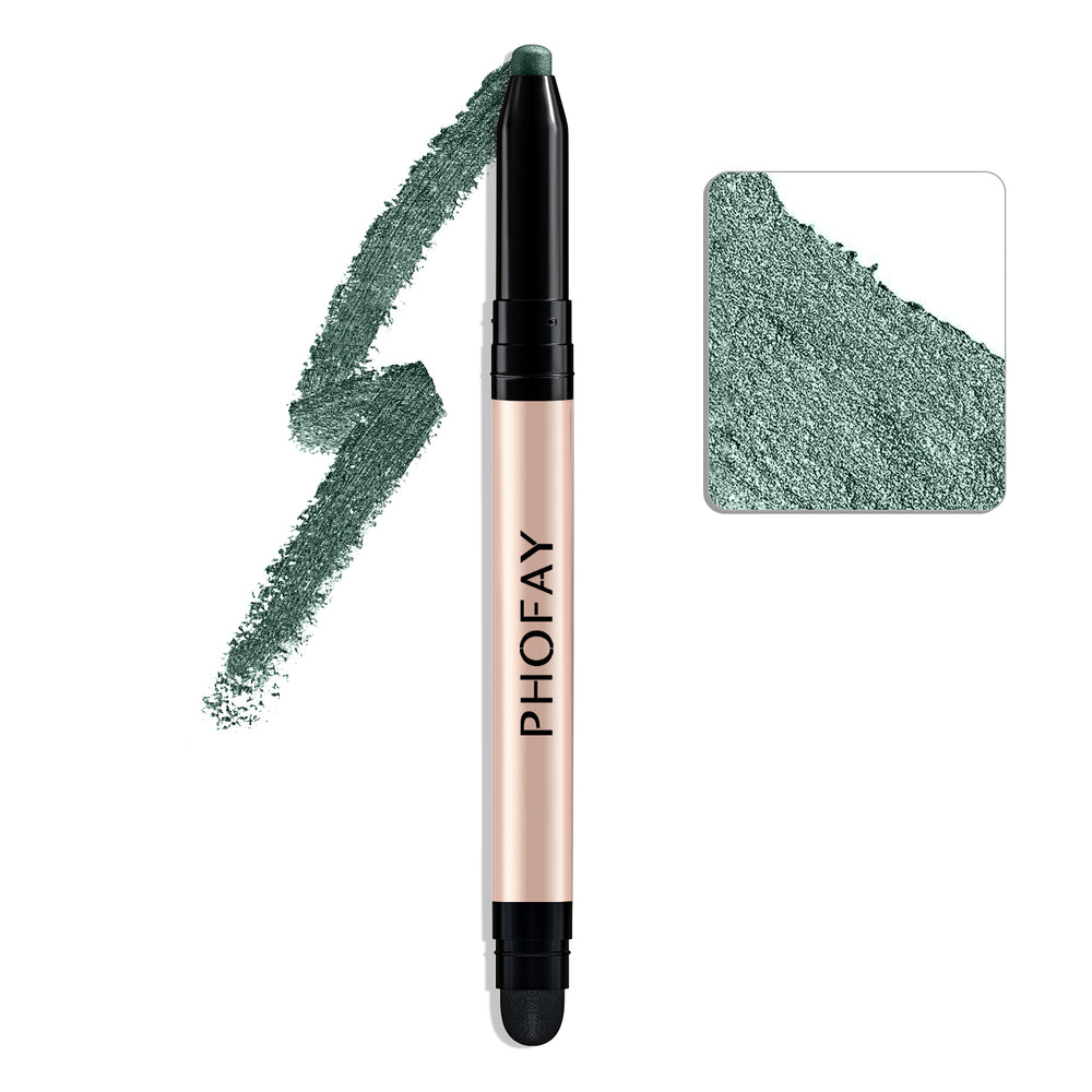 Makeup pencil with pink shimmery color and PHOFAY branding on a white background