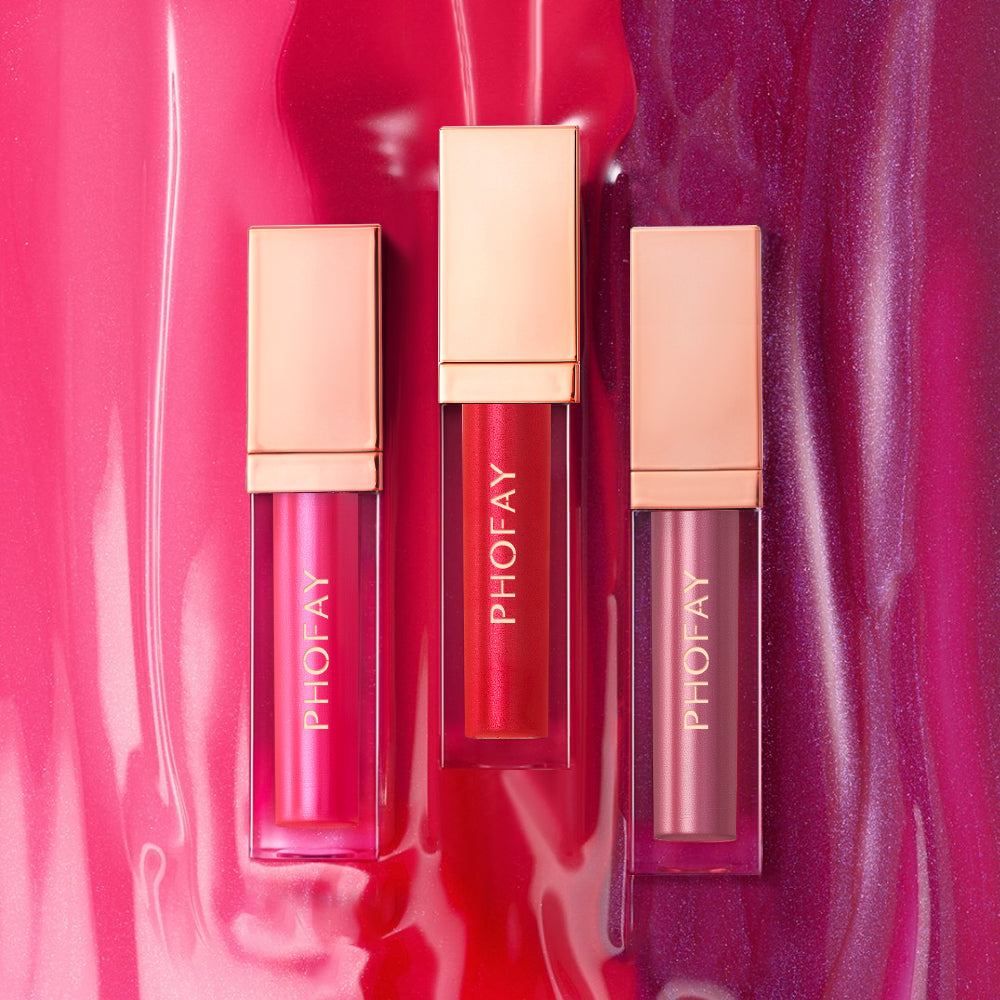 PHOFAY Ultra-Glossy Lip Gloss – High-Shine Colour, 6ml (8 Shades + Set)