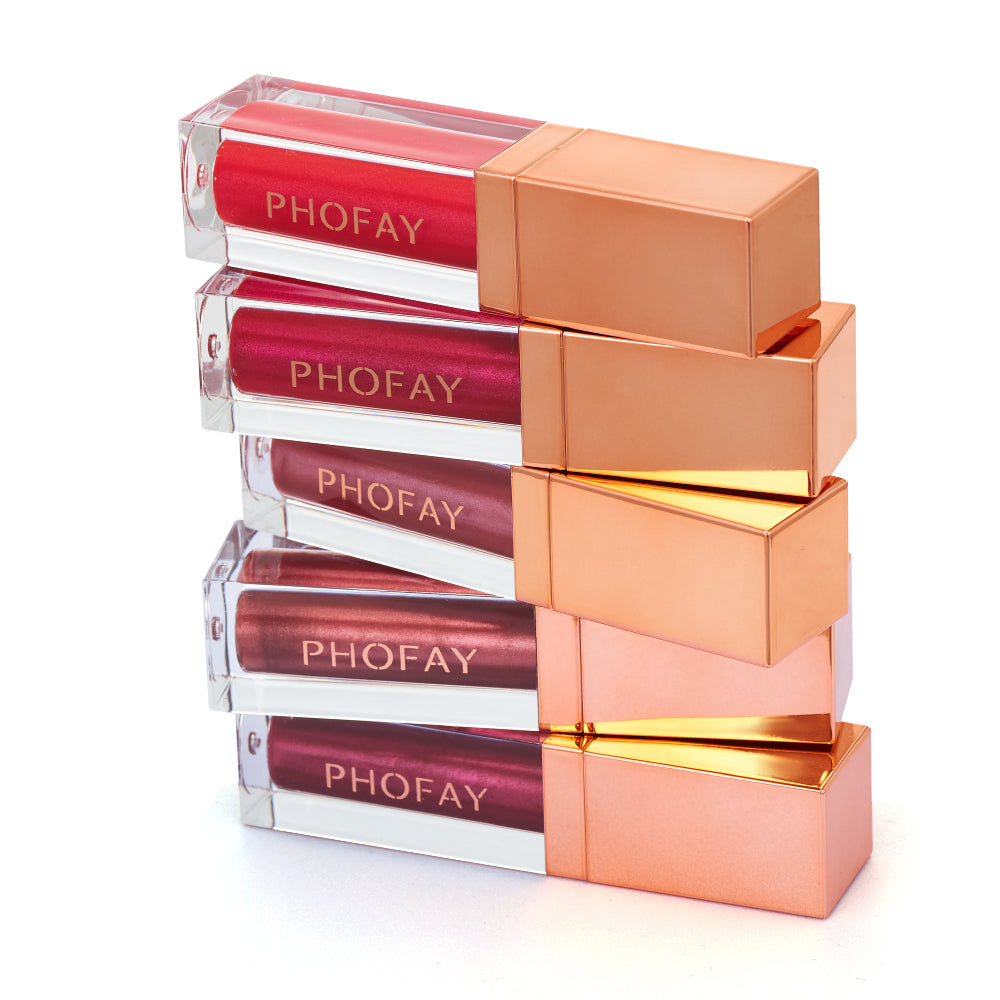 PHOFAY Ultra-Glossy Lip Gloss – High-Shine Colour, 6ml (8 Shades + Set)