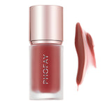 Lipstick with rose gold cap and PHOFAY branding on a white background