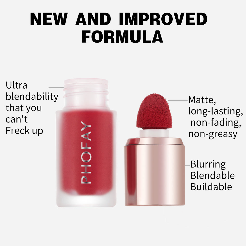PHOFAY Mousse Blush Cream – Matte Long-Lasting Liquid Blush (6 Shades + Set)