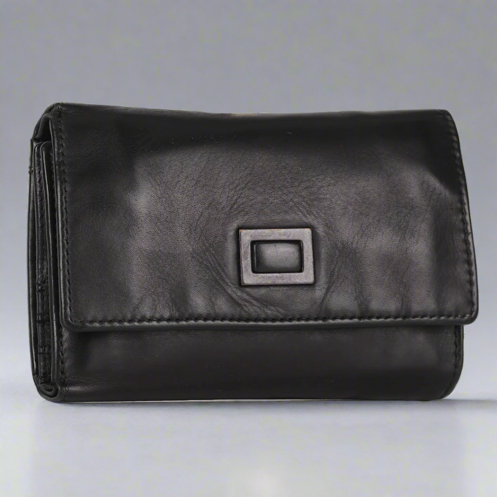 Cartera de cuero cuadrada con etiqueta para mujer BOLEX-STOCK Canada 