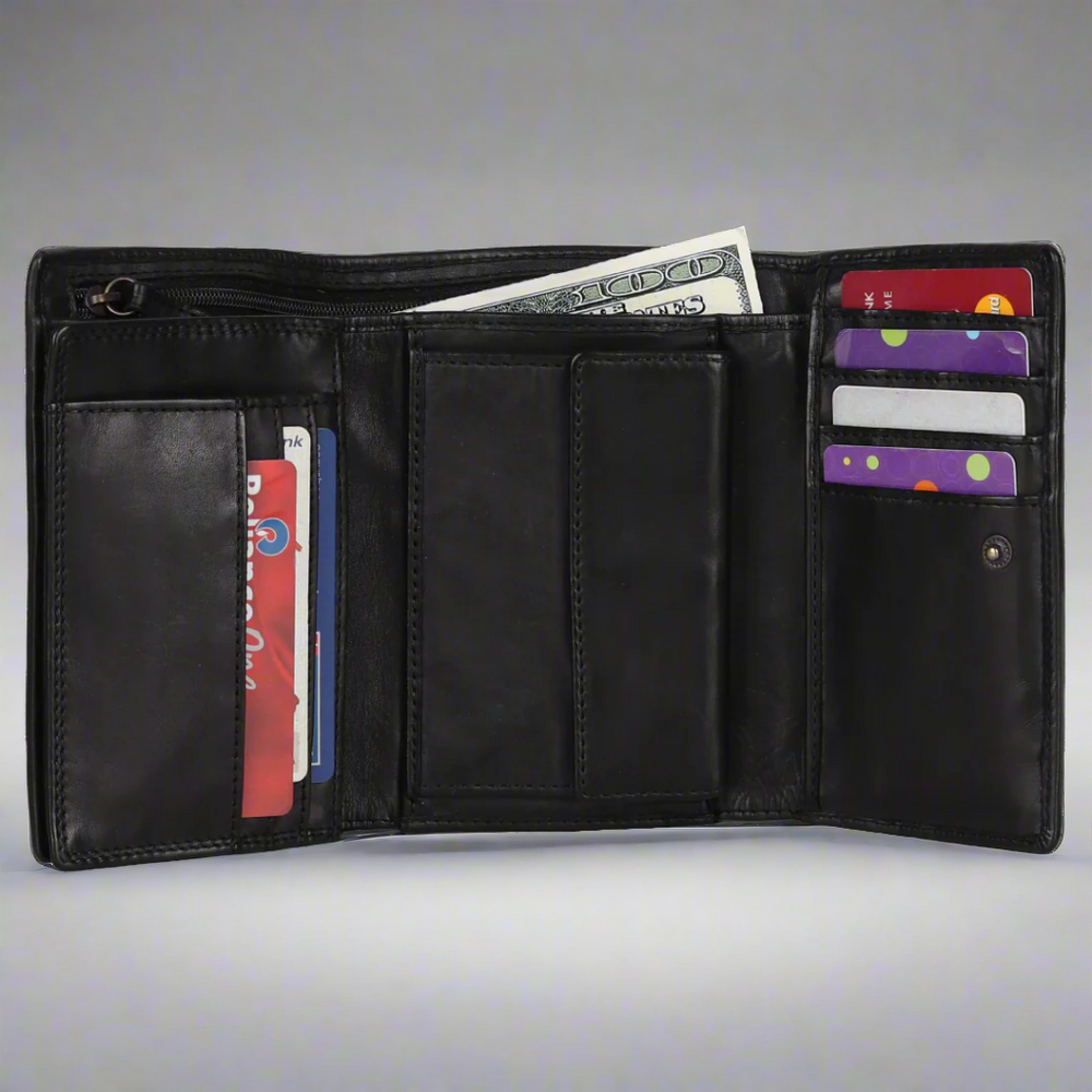 Cartera de cuero cuadrada con etiqueta para mujer BOLEX-STOCK Canada 