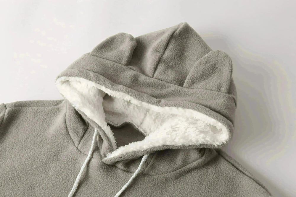 Women Embroidery Big Pocket Hoodie Pullovers Fall Winter Sweatshirt - EX-STOCK CANADA