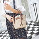 new summer women's bag hand-woven contrast color bucket straw bag cylinder handbag diagonal shoulder beach bag EX-STOCK Canada 