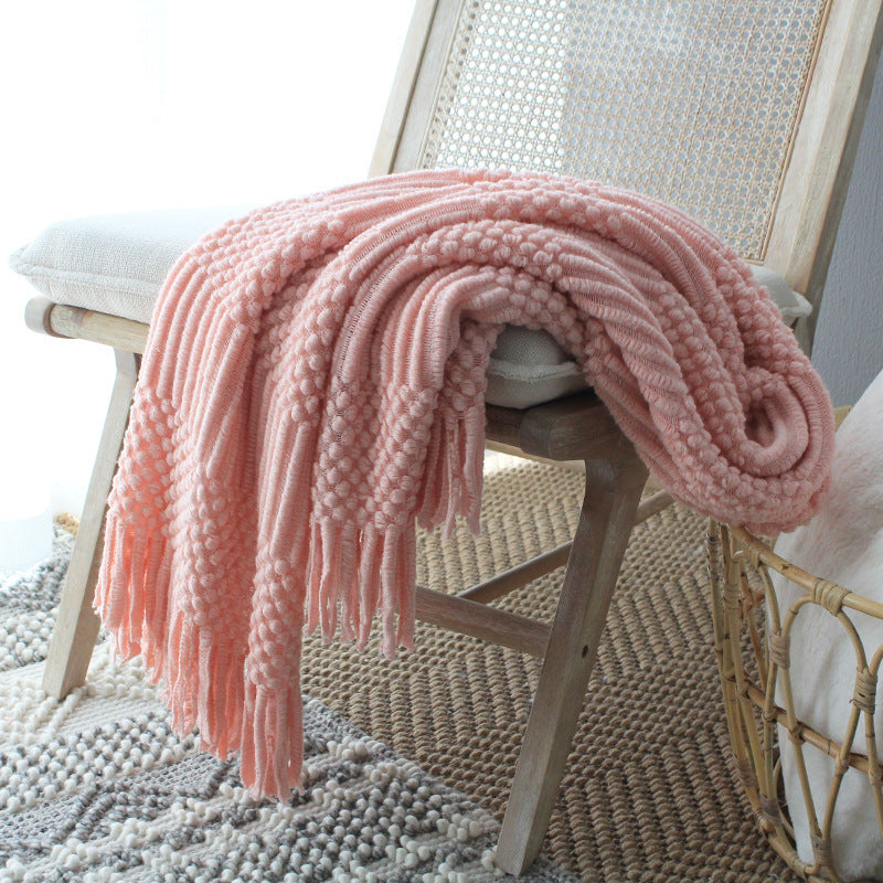 Nordic Knitted Blanket Woolen Blanket Blanket Bubble Blanket Sofa Blanket EX-STOCK Canada 