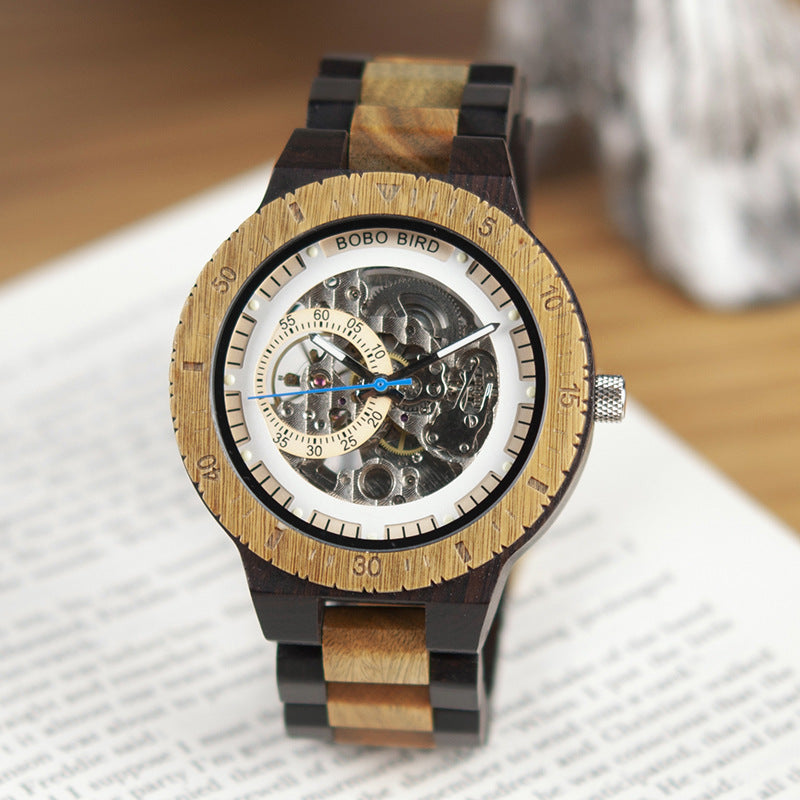 Automatic wooden mechanical luxury men's watch | EX-STOCK Canada 