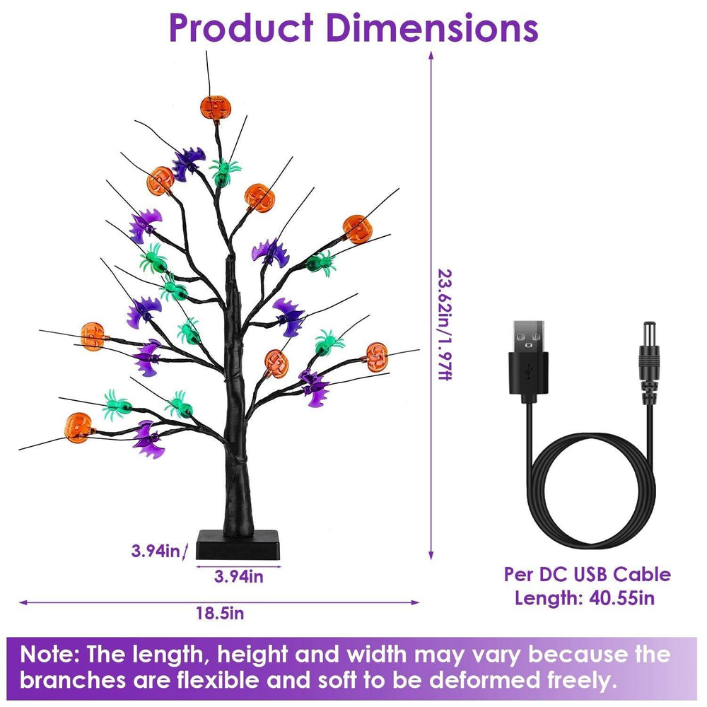 2Pack 1.97FT Lighted Halloween Trees Halloween Indoor Decorations Black Halloween Tree Lights With Timer Adjustable Twigs For Tabletop Party - EX-STOCK Canada
